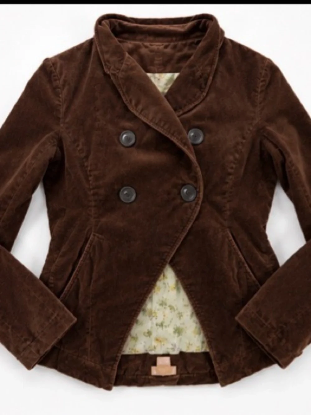 woman’s Brown Corduroy Double-Breasted Jacket